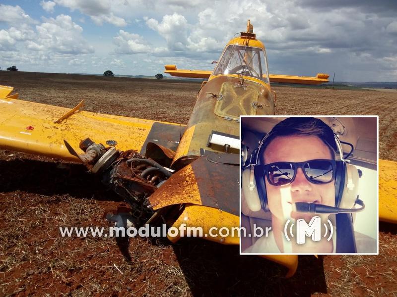 Piloto morre após avião agrícola cair na região rural...