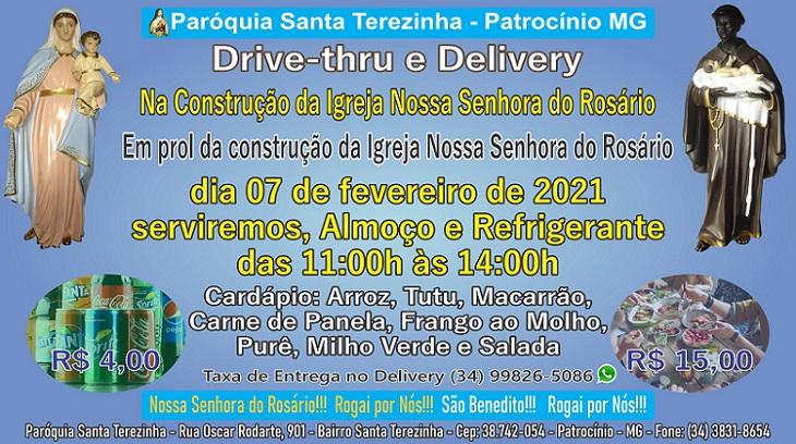 Paróquia Santa Terezinha realiza drive-thru e delivery em prol de construção da Igreja Nossa Senhora do Rosário