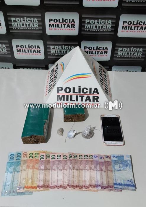 Polícia Militar prende homem e drogas em comercio no...