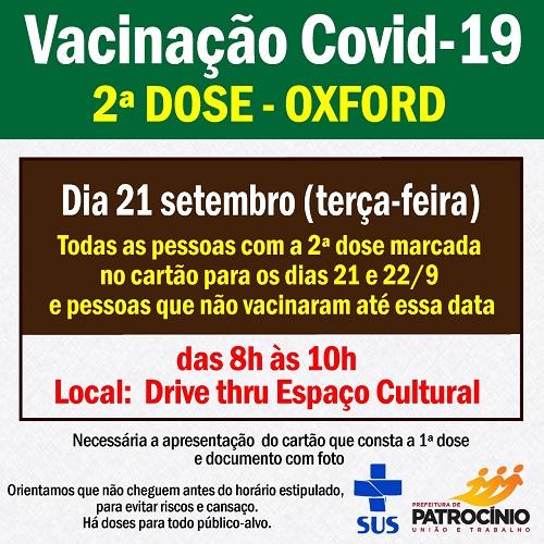 Nesta terça-feira haverá vacinação com a segunda dose da...