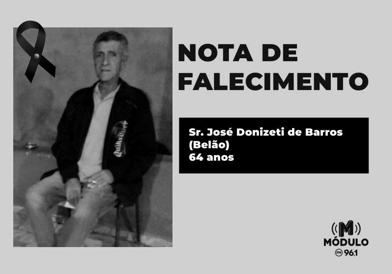 Nota de falecimento Sr. José Donizeti de Barros (Belão)...