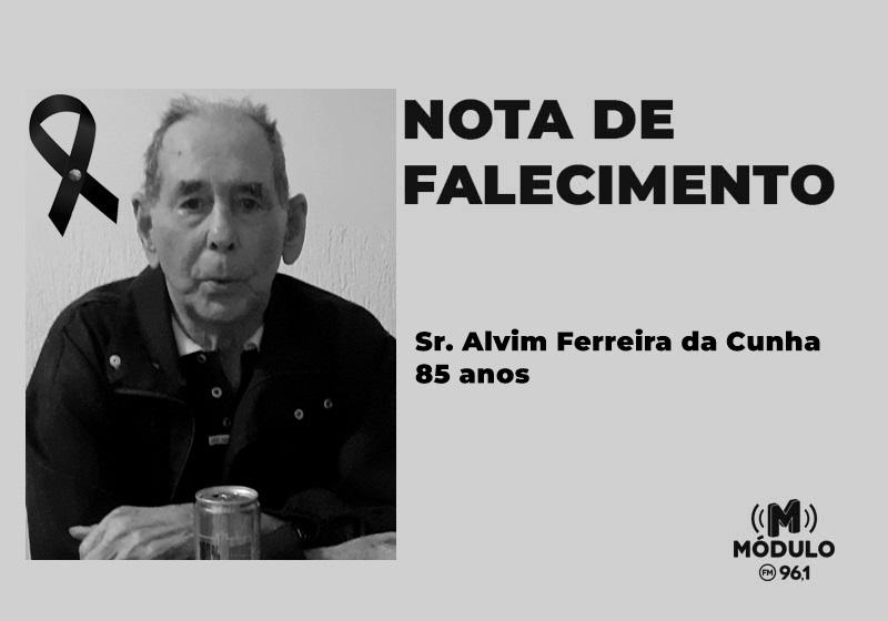 Nota de falecimento Sr. Alvim Ferreira da Cunha aos...