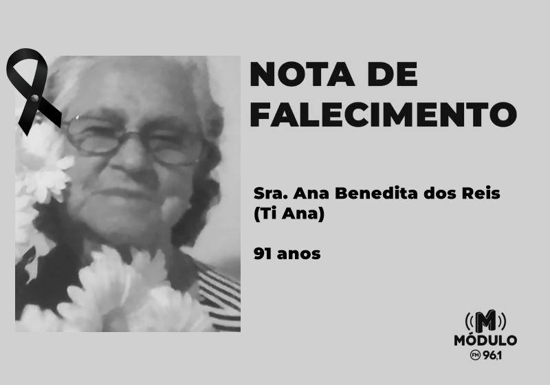 Nota de falecimento Sra. Ana Benedita dos Reis (Ti...