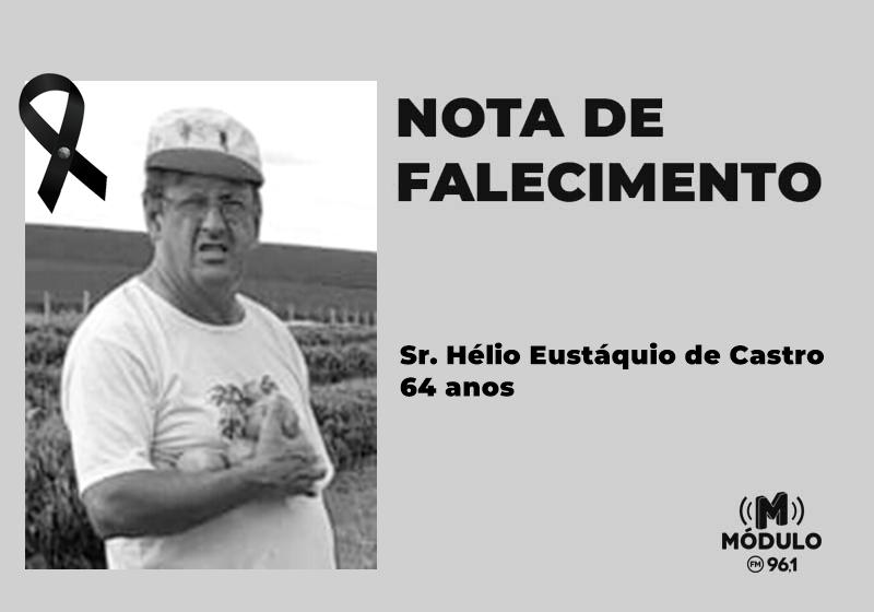 Nota de falecimento Sr. Hélio Eustáquio de Castro aos...