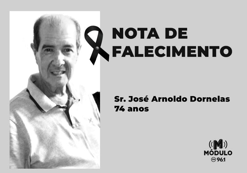 Nota de falecimento Sr. José Arnoldo Dornelas aos 74...