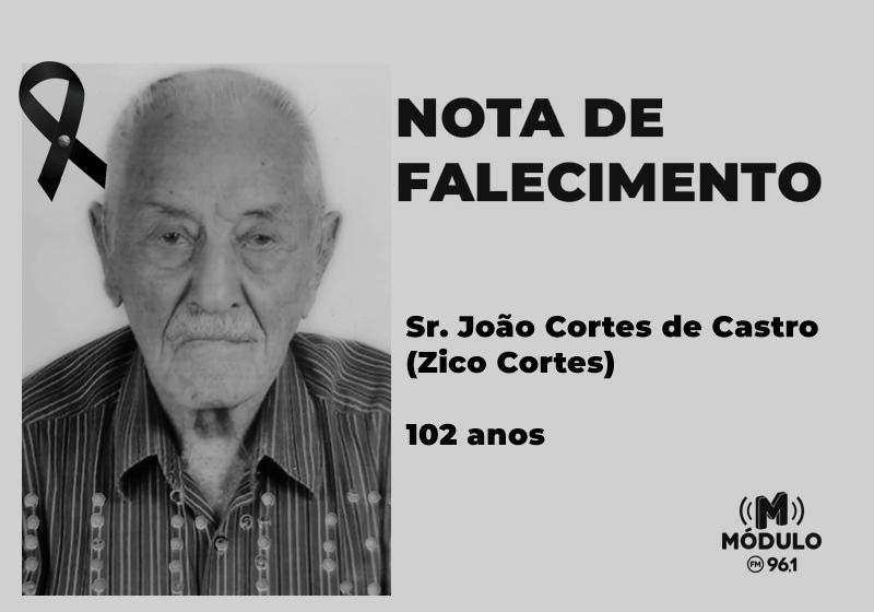 Nota de falecimento Sr. João Cortes de Castro (Zico...