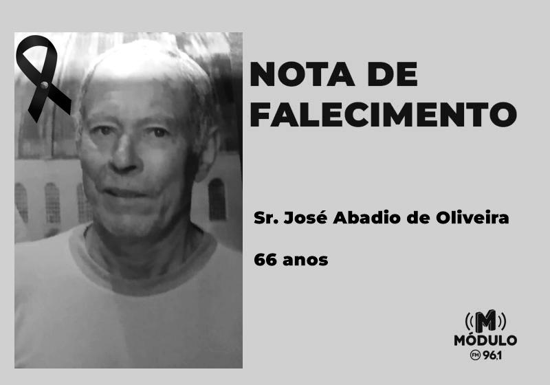 Nota de falecimento Sr. José Abadio de Oliveira aos...
