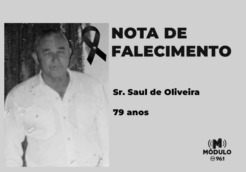 Nota de falecimento Sr. Saul de Oliveira aos 79...
