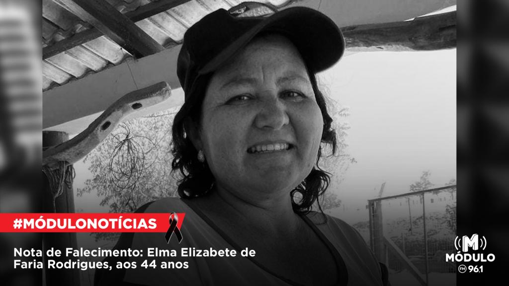 Nota de Falecimento: Elma Elizabete de Faria Rodrigues, aos...