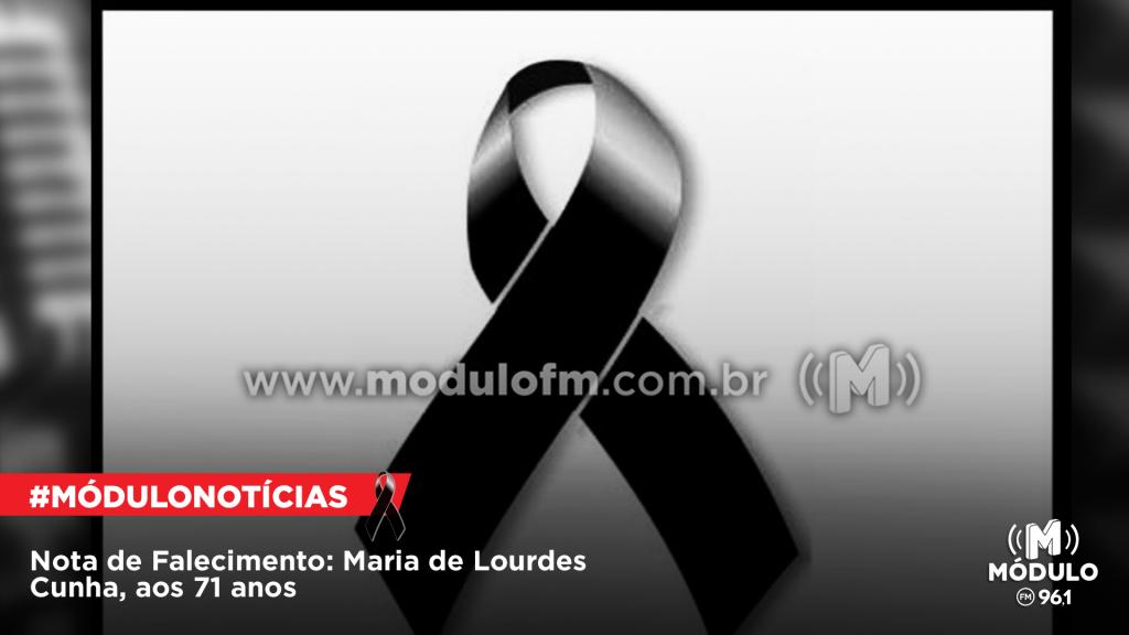 Nota de Falecimento: Maria de Lourdes Cunha, aos 71...