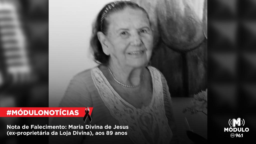 Nota de Falecimento: Maria Divina de Jesus (ex-proprietária da...