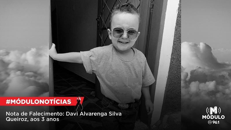 Nota de Falecimento: Davi Alvarenga Silva Queiroz, aos 3...
