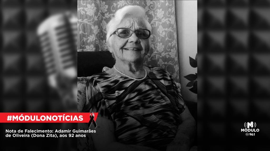 Nota de Falecimento: Adamir Guimarães de Oliveira (Dona Zita),...