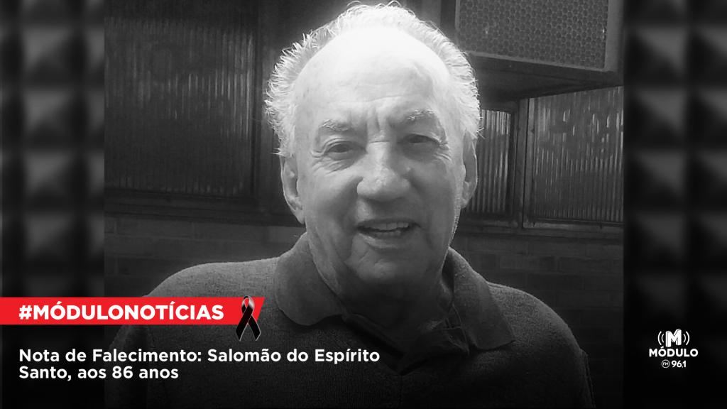 Nota de Falecimento: Salomão do Espírito Santo, aos 86...