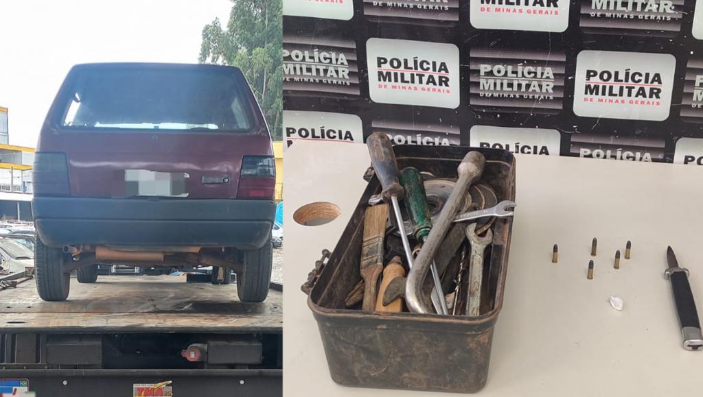 Polícia Militar recupera veículo furtado e prende três pessoas...