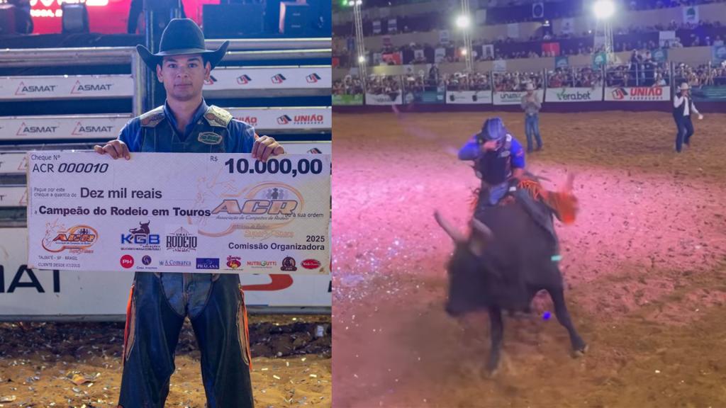 Peão de Patrocínio conquista título no Unaí Rodeio Festival; outros dois se destacam
