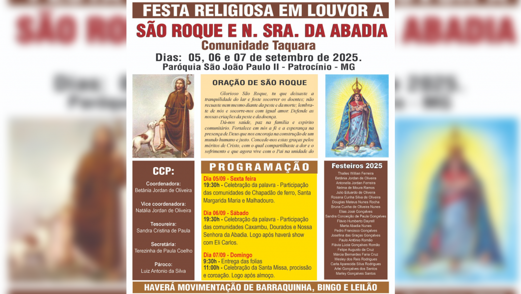 Comunidade de Taquara se prepara para festa em louvor...