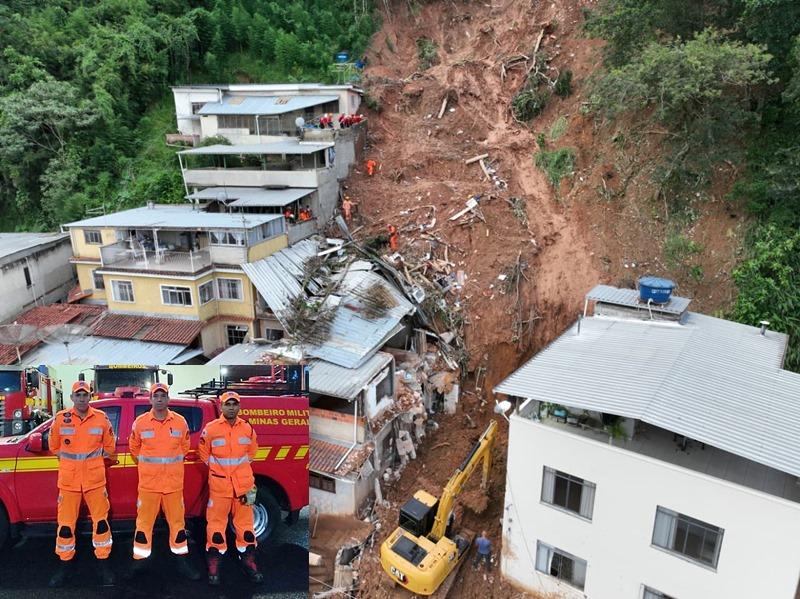 Militares de Patrocínio atuam em operação de resgate após deslizamentos em Juiz...