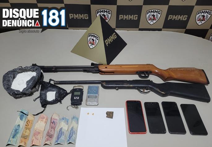 Dois são presos por tráfico e posse de armas no bairro Vila Nova, em Monte Carmelo